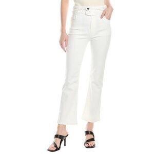 NWT Derek Lam 10 Crosby Harlow Braided High-Rise Flare Ankle Jeans Ecru 28